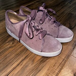 Vionic Keke Mauve Purple Suede Leather Lace Up Sneakers US 9 EU 41